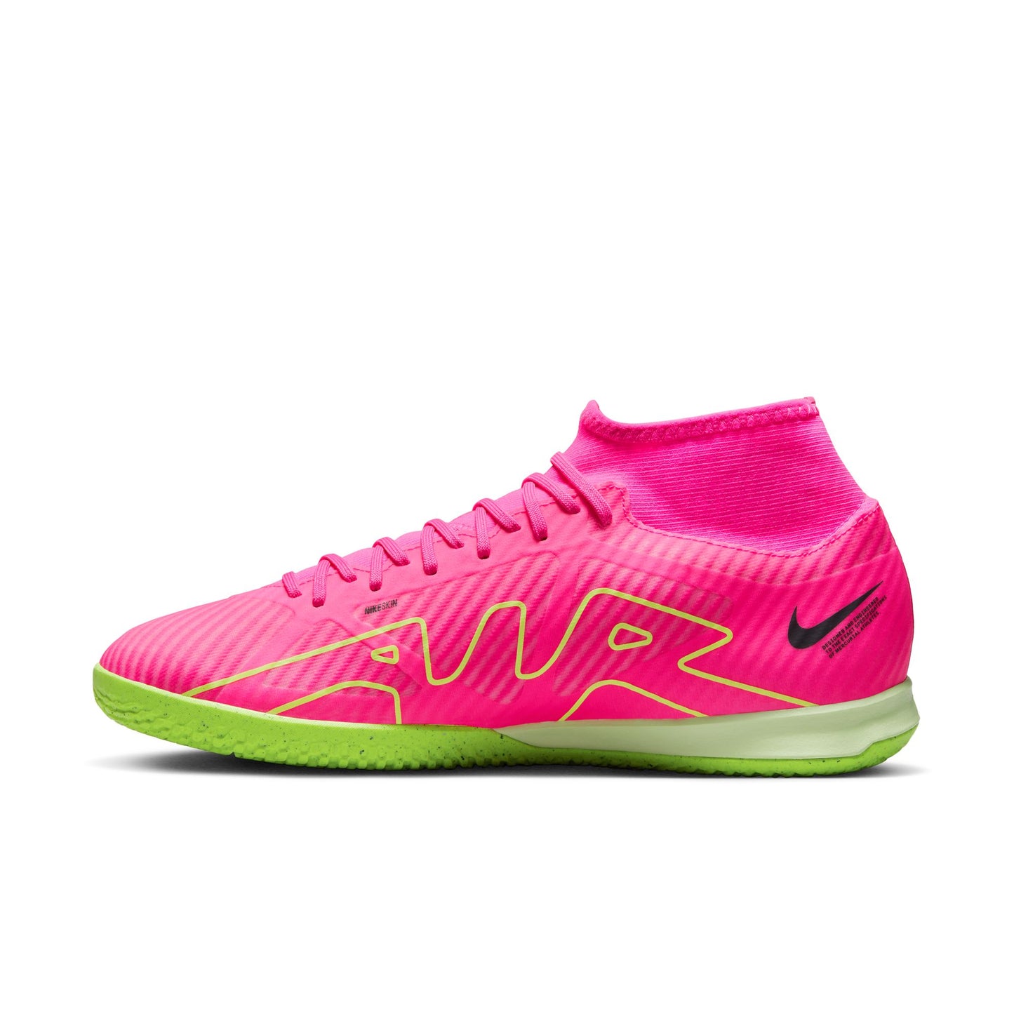 Nike Zoom Mercurial Superfly 9 Academy IC Indoor Soccer Shoes- PinkBlast/Volt