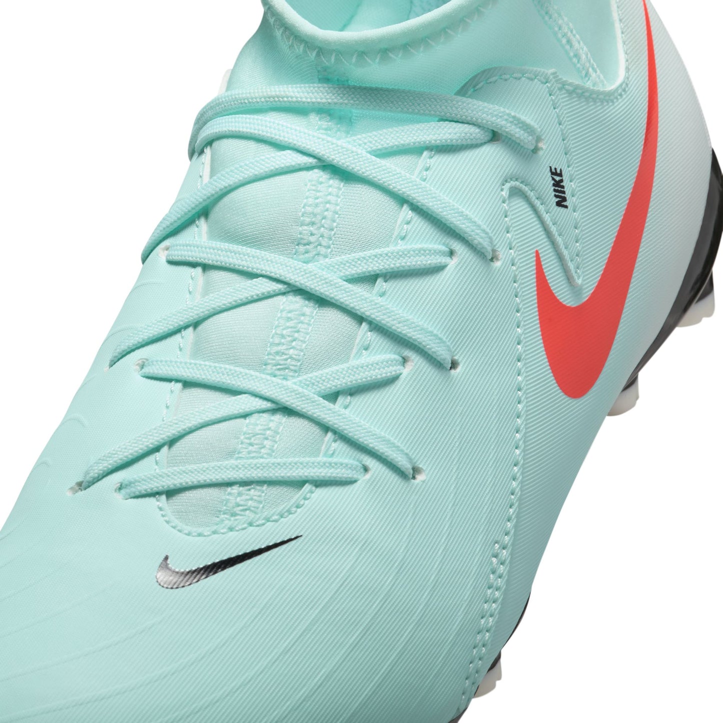 Nike Junior Phantom Luna II Academy FG/MG Soccer Cleat - Mint/ Atomic Red off Noir