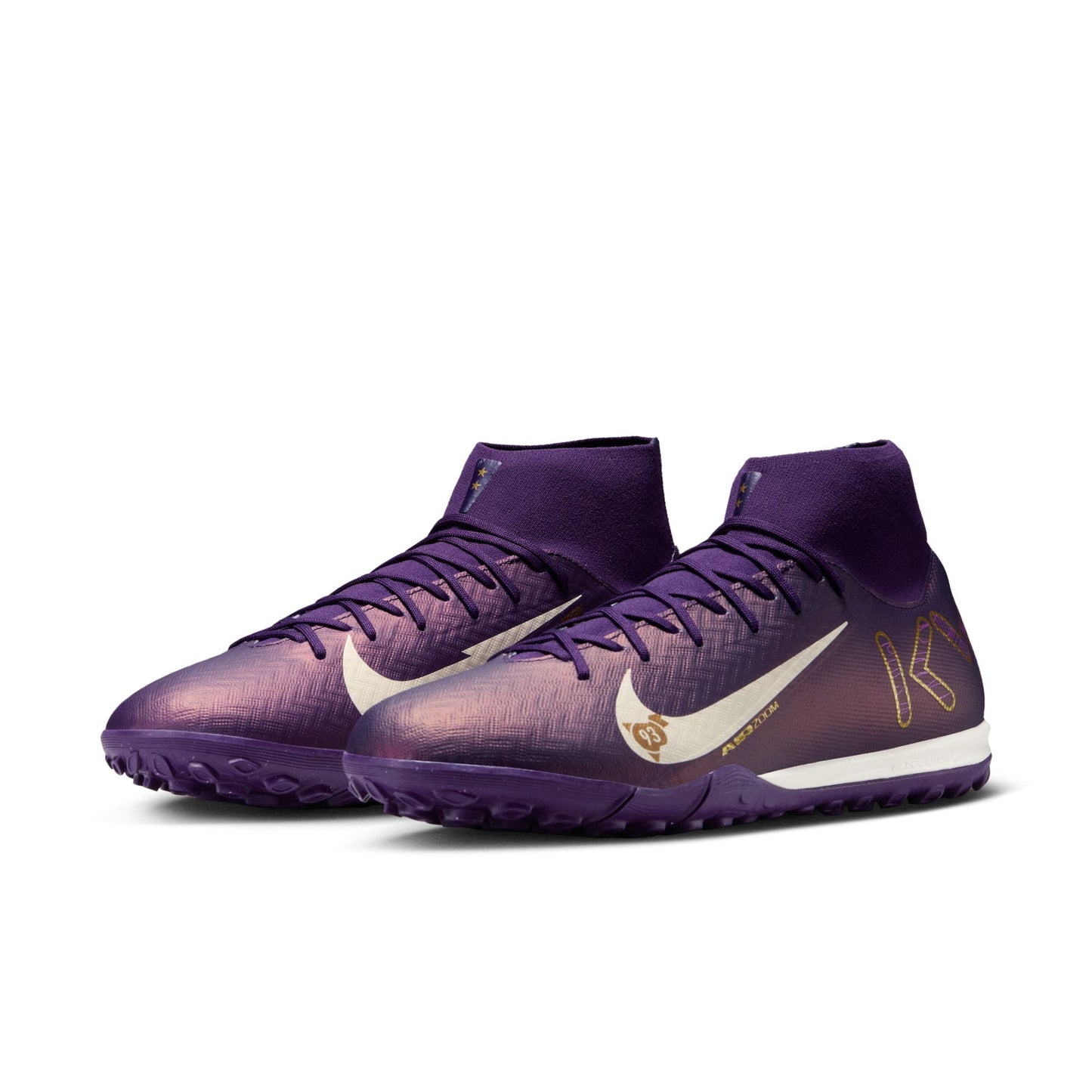 Nike Air Zoom Mercurial Superfly 10 Academy KM TF Turf Soccer Shoes - Grand Purple/ Pale Ivory