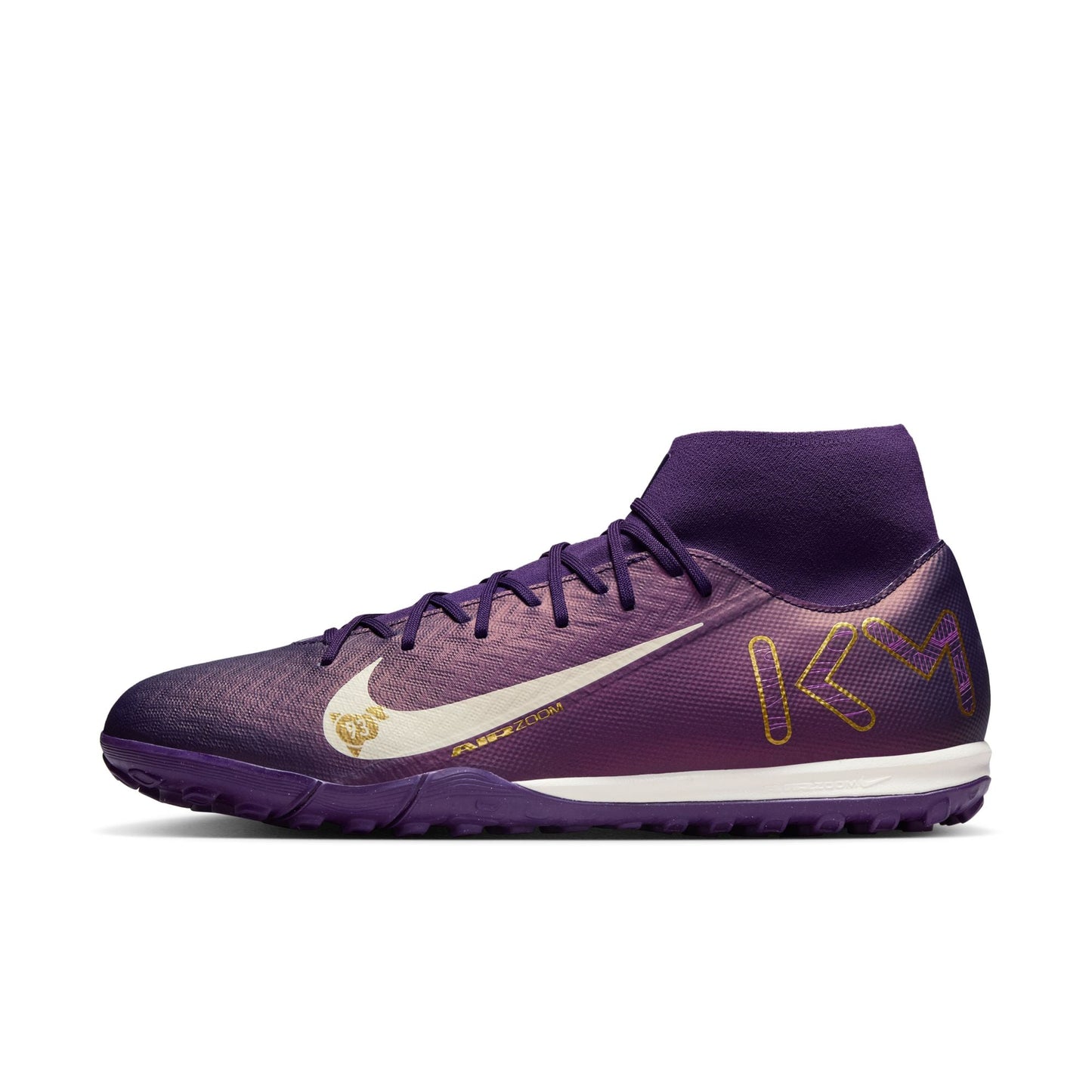 Nike Air Zoom Mercurial Superfly 10 Academy KM TF Turf Soccer Shoes - Grand Purple/ Pale Ivory