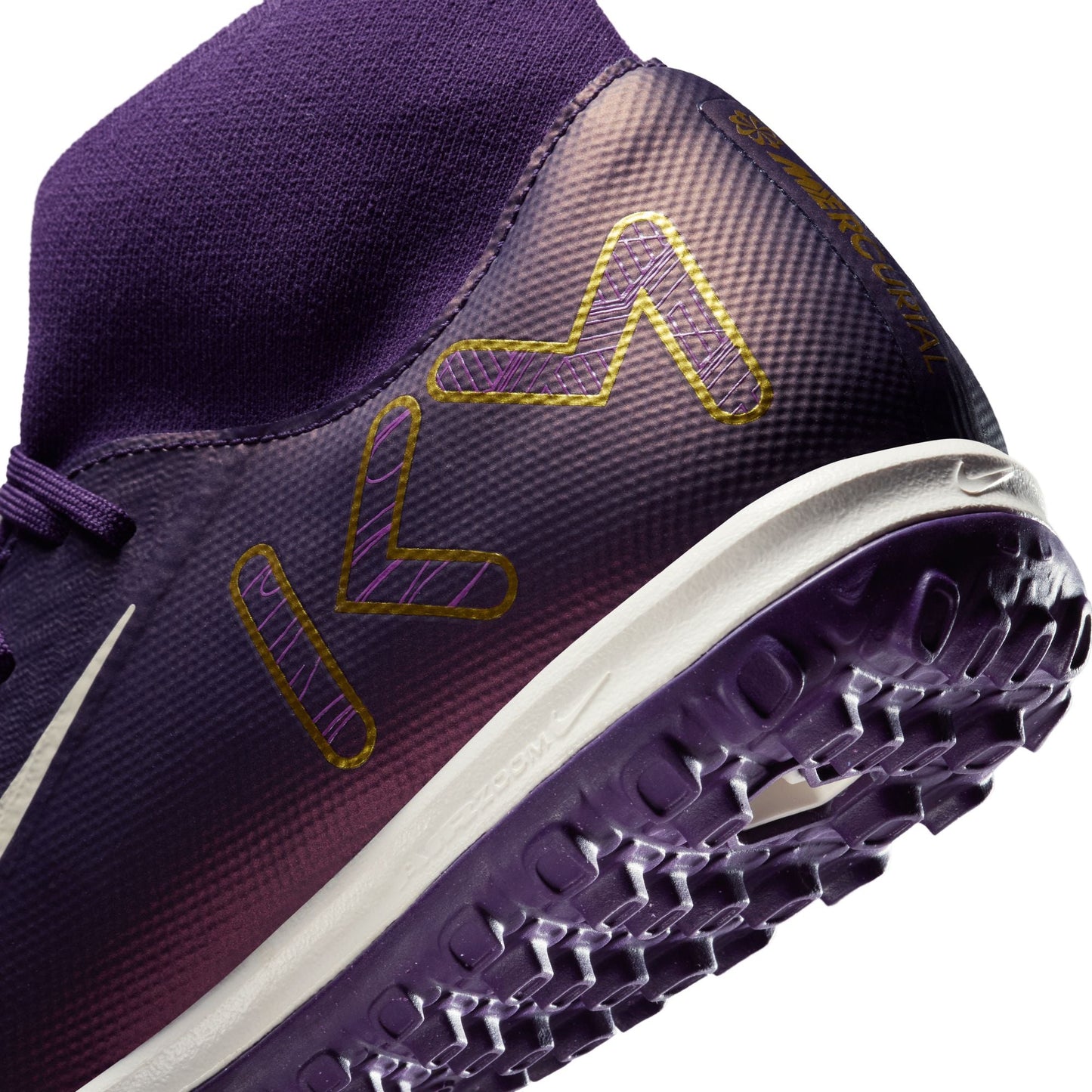 Nike Air Zoom Mercurial Superfly 10 Academy KM TF Turf Soccer Shoes - Grand Purple/ Pale Ivory