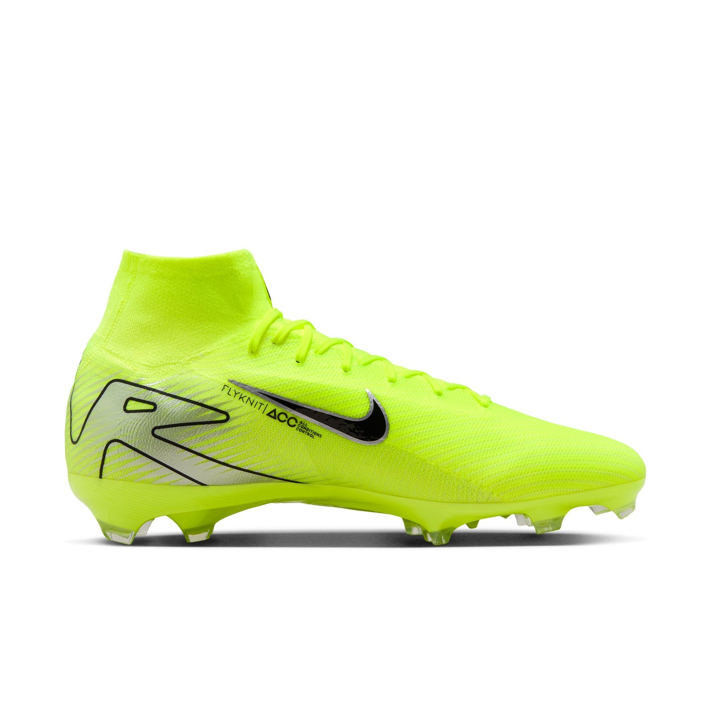 Nike Mercurial Superfly 10 Pro FG High-Top Soccer Cleats- VOLT/BLACK