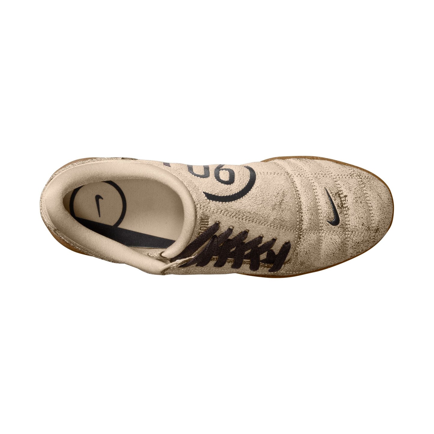 Nike T90 Premium Indoor Soccer Shoe- Pearl White/ Shadow Brown/ Pearl White
