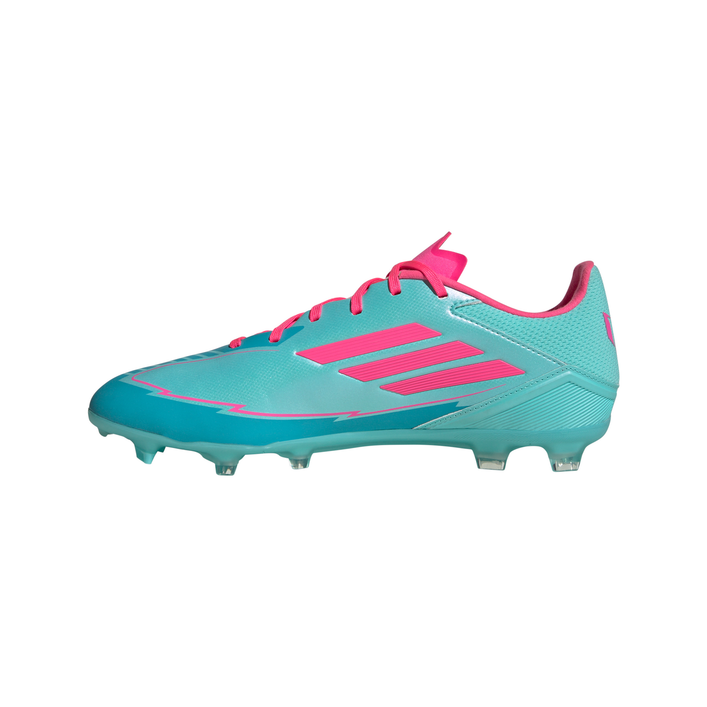 adidas Messi F50 League FG Firm Ground Soccer Cleats- Flash Aqua/ Lucid Pink /Lucid Cyan