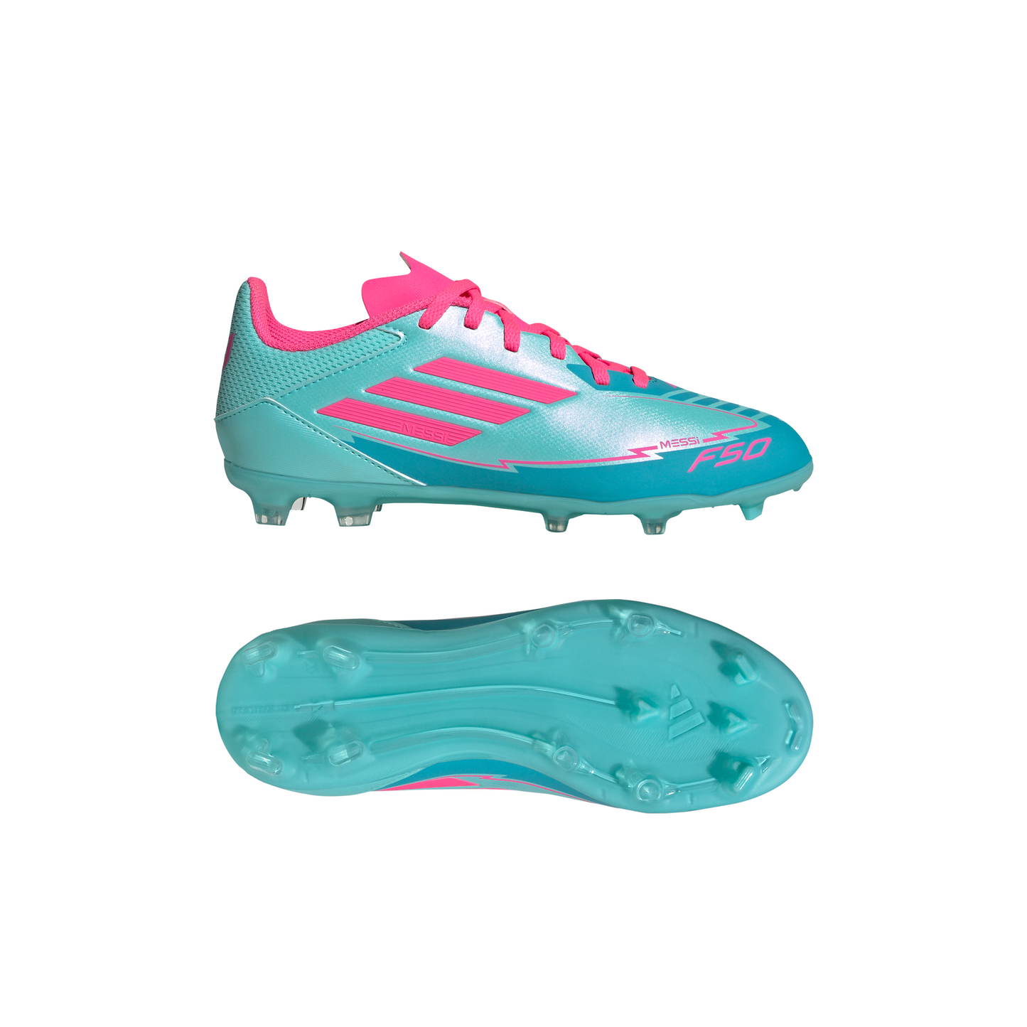 adidas Messi F50 League Junior FG - Flash Aqua /Lucid Pink/Lucid Cyan