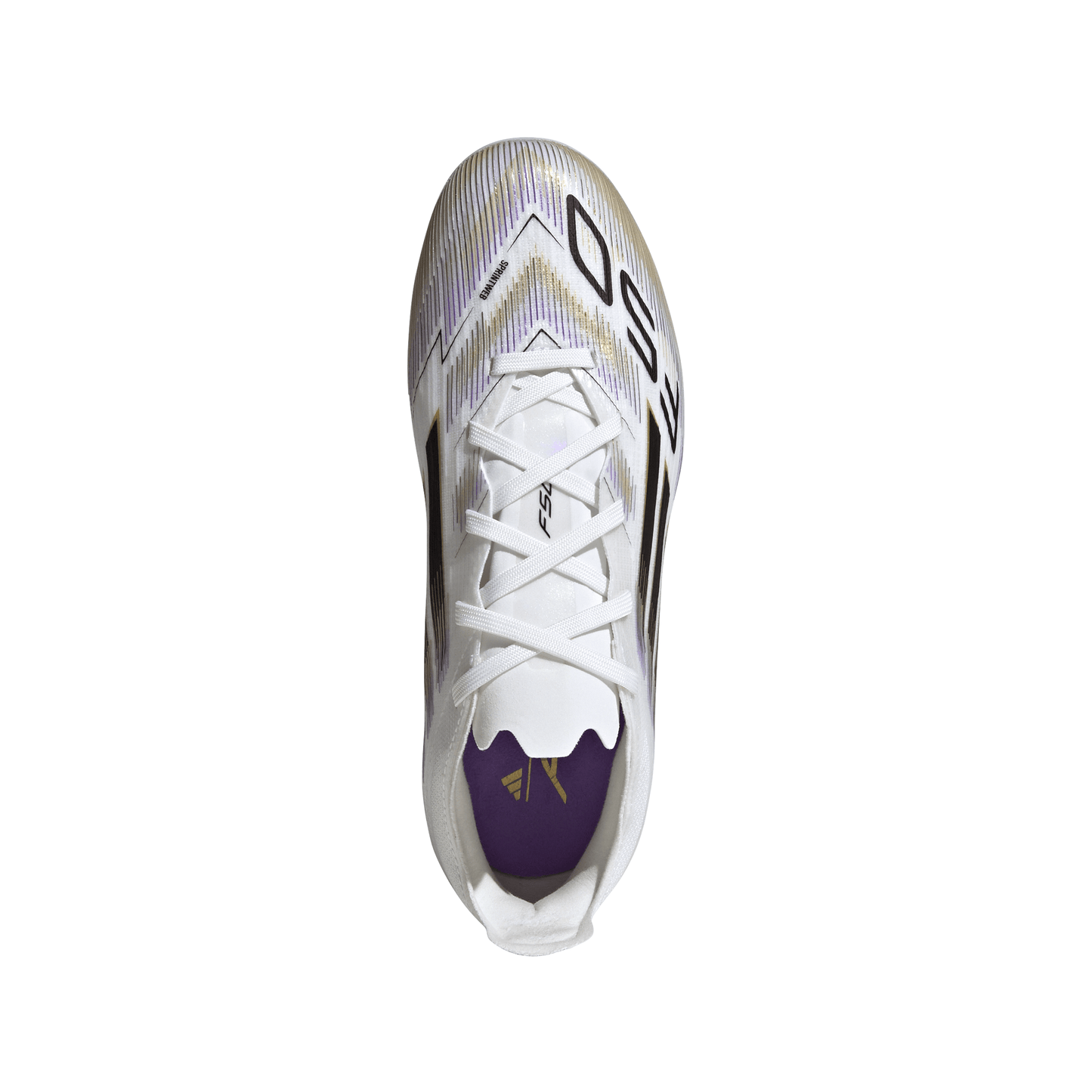 adidas F50 Elite Junior FG Firm Ground Soccer Cleats- Cloud White /Core Black /Gold Metallic
