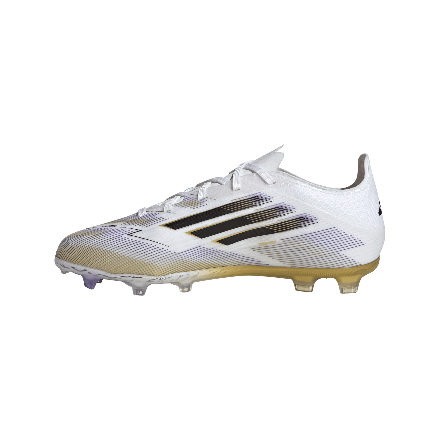 adidas F50 Elite Junior FG Firm Ground Soccer Cleats- Cloud White /Core Black /Gold Metallic