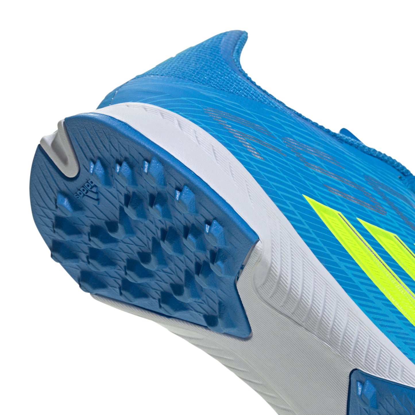 adidas F50 League Junior TF Turf Soccer Cleats- Lucid Ray Blue / Team Solar Yellow 2 / Lucid Aquamarine