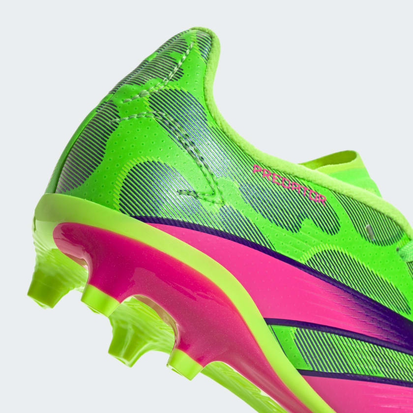 adidas Predator League Low FG Junior Firm Ground Soccer Cleat - Solar Green/Shock Pink/Lucid Lemon