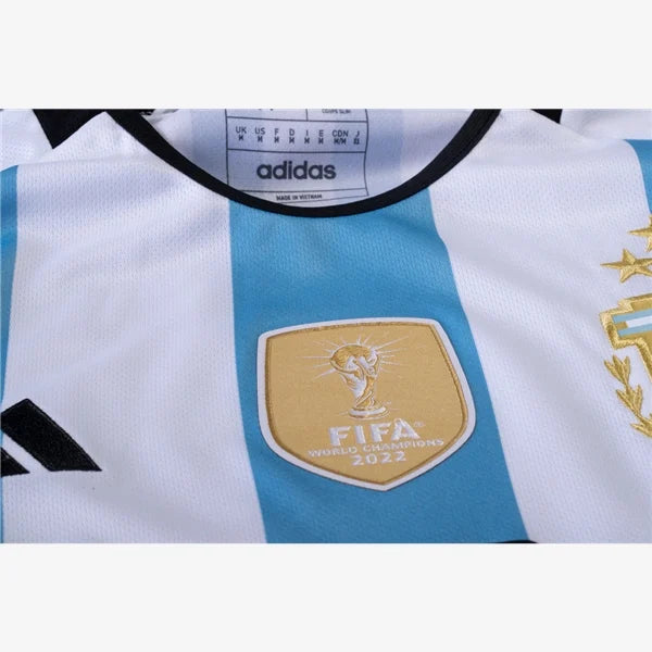 Men's Replica adidas Messi Argentina THREE STAR Home Jersey 2023