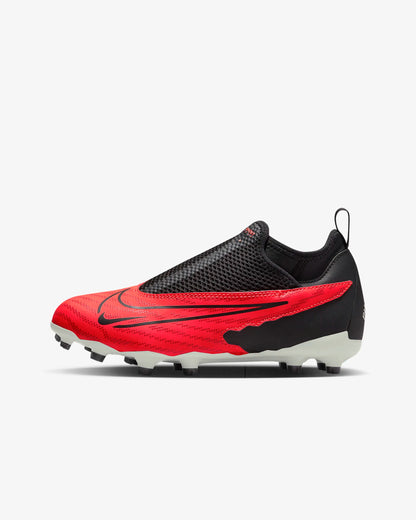 Nike Junior Phantom GX Academy DF FG/MG Soccer Cleat - Bright Crimson/ Black-White