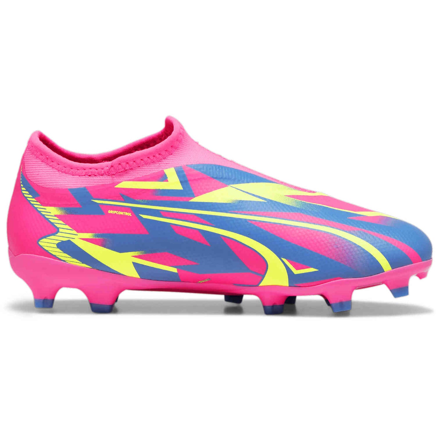 Puma Ultra Match LL FG/AG Junior Firm Ground Soccer Cleat - Luminous Pink-Ultra Blue-Yellow Alert