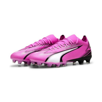 Puma Ultra Match FG/AG Firm Ground Soccer Cleat - Poison Pink/ Puma White/ Black