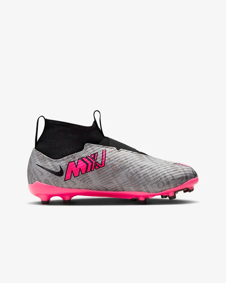 Nike Jr. Zoom Mercurial Superfly 9 Pro XXV FG- Metallic Silver/Hyper Pink
