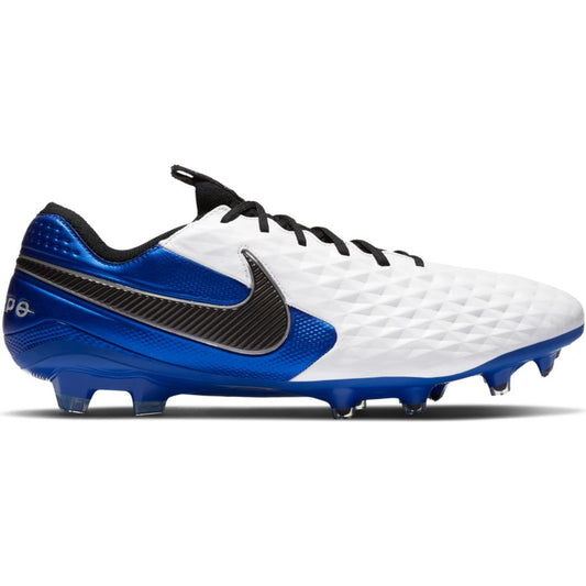 Nike Tiempo Legend 8 Elite FG - White/Black/HyperRoyal/MetallicSilver