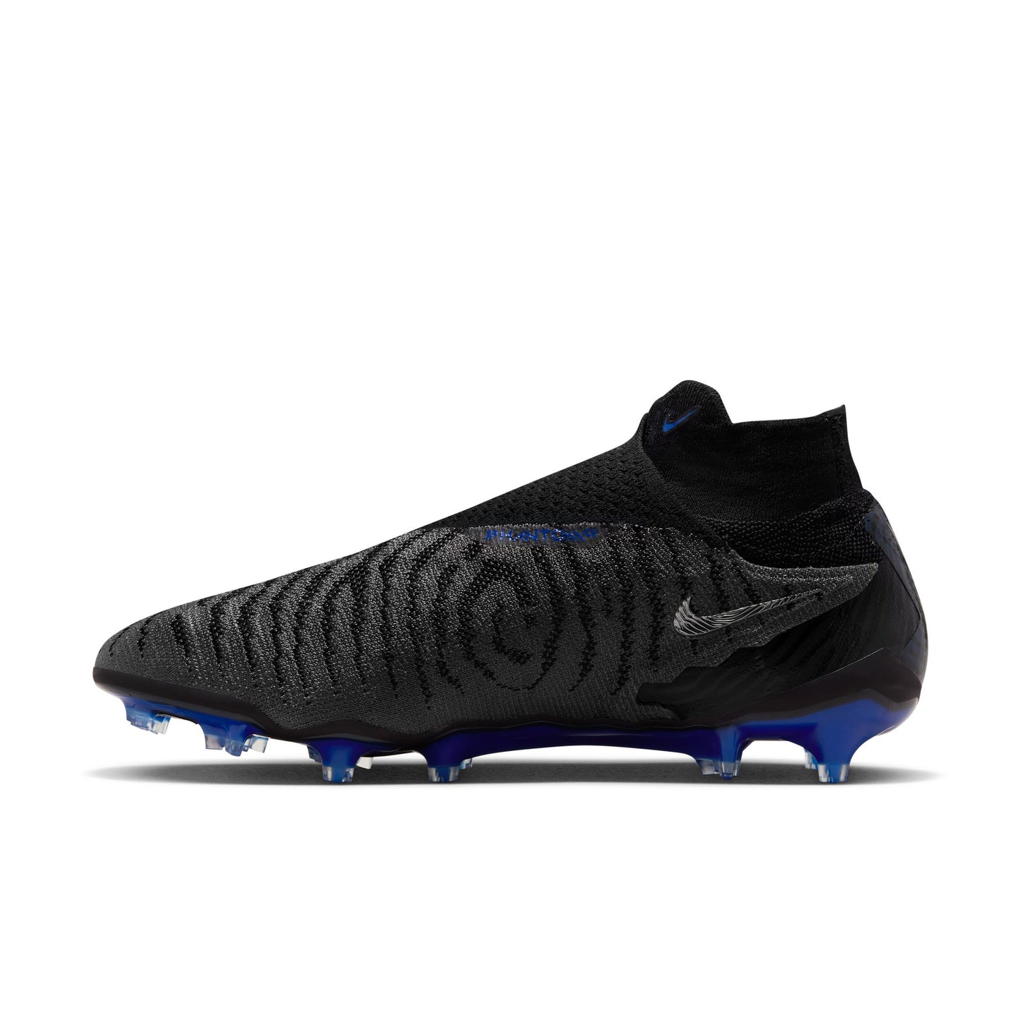 Nike Phantom GX Elite DF FG Firm Ground Soccer Cleats - Black/Chrome/HyperRoyal