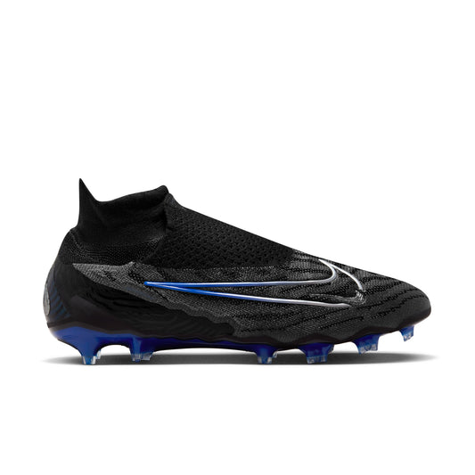 Nike Phantom GX Elite DF FG Firm Ground Soccer Cleats - Black/Chrome/HyperRoyal