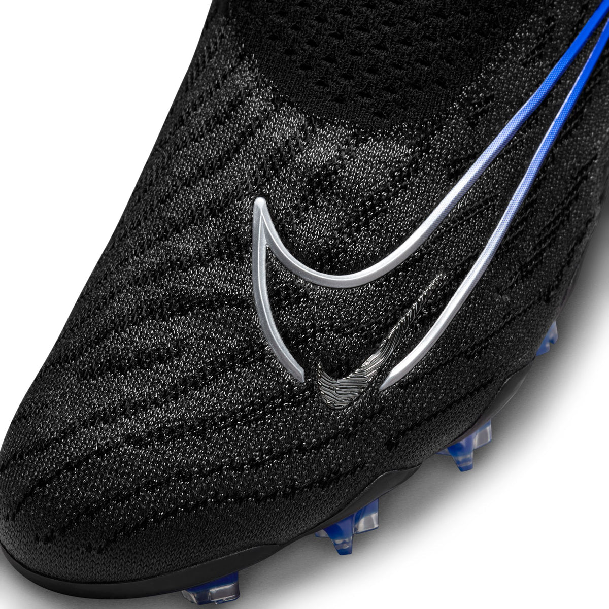 Nike Phantom GX Elite DF FG Firm Ground Soccer Cleats - Black/Chrome/HyperRoyal