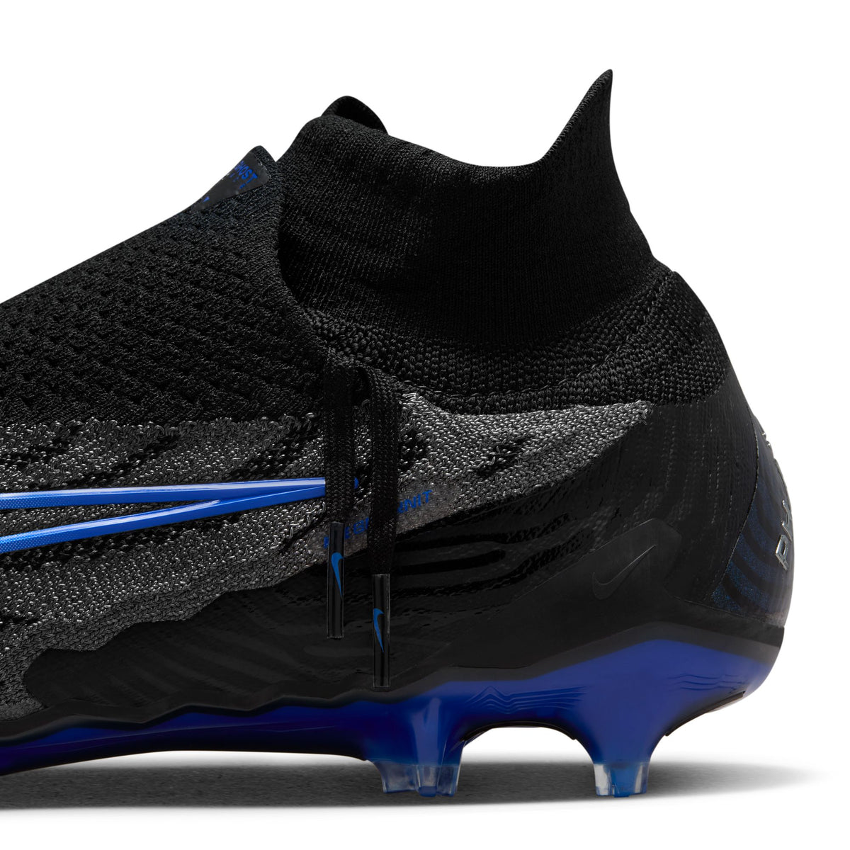 Nike Phantom GX Elite DF FG Firm Ground Soccer Cleats - Black/Chrome/HyperRoyal