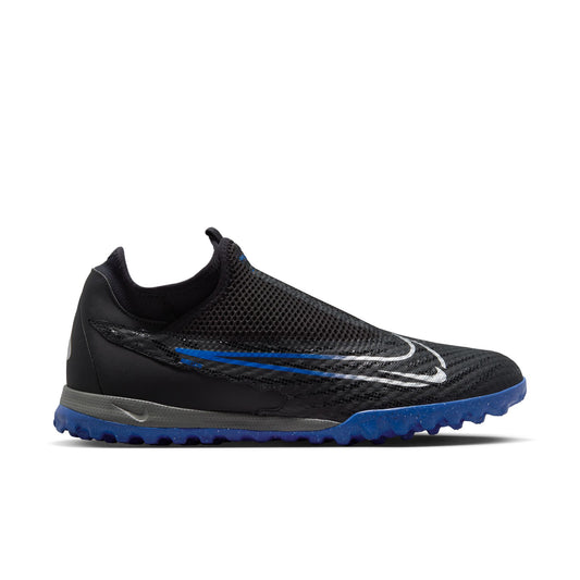 Nike Phantom GX Academy Turf Soccer Shoes -Black/Chrome-Hyper Royal