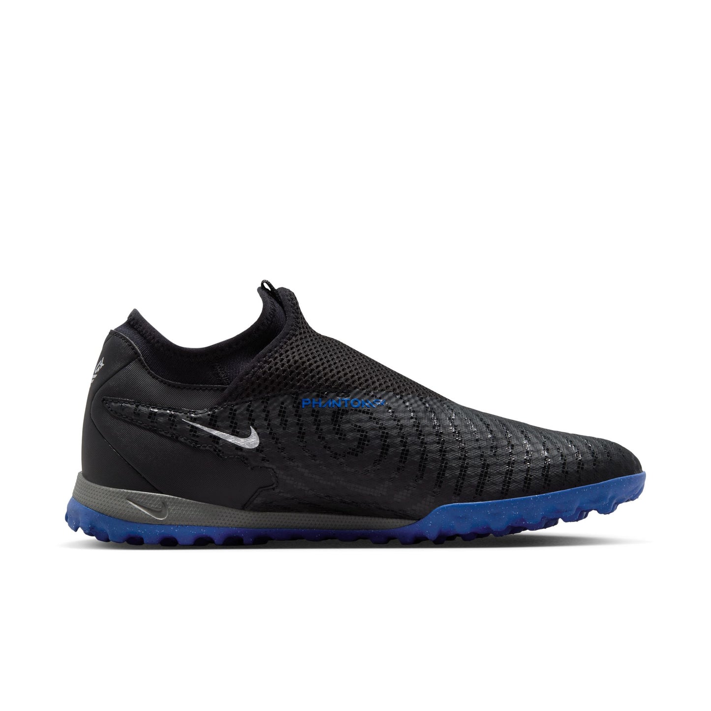 Nike Phantom GX Academy Turf Soccer Shoes -Black/Chrome-Hyper Royal