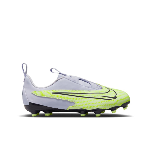 Nike Junior Phantom GX Academy FG/MG Firm Ground Soccer Cleats - Grey/Volt/Grape