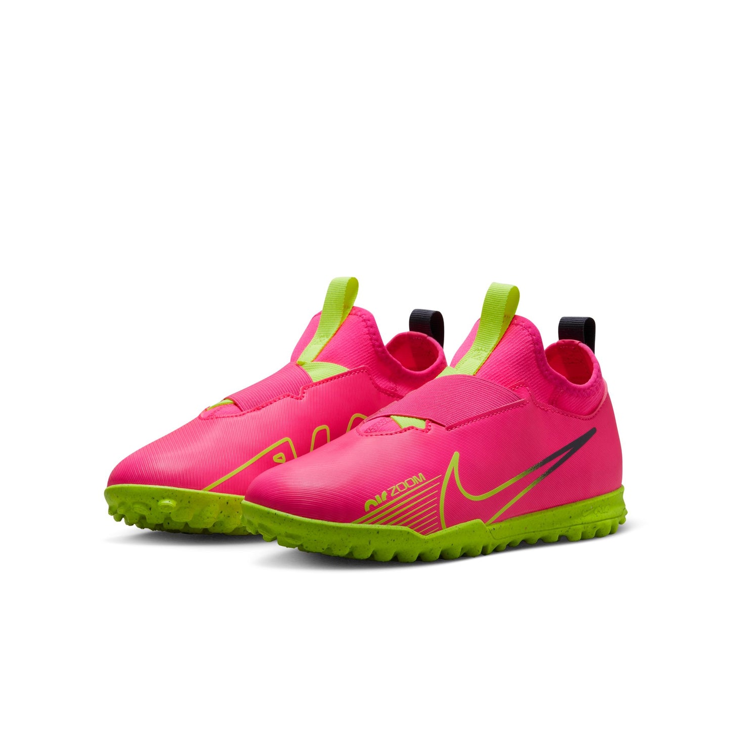 Nike Junior Zoom Vapor 15 Academy TF Turf Shoes - Pink Blast/Volt Gridiron