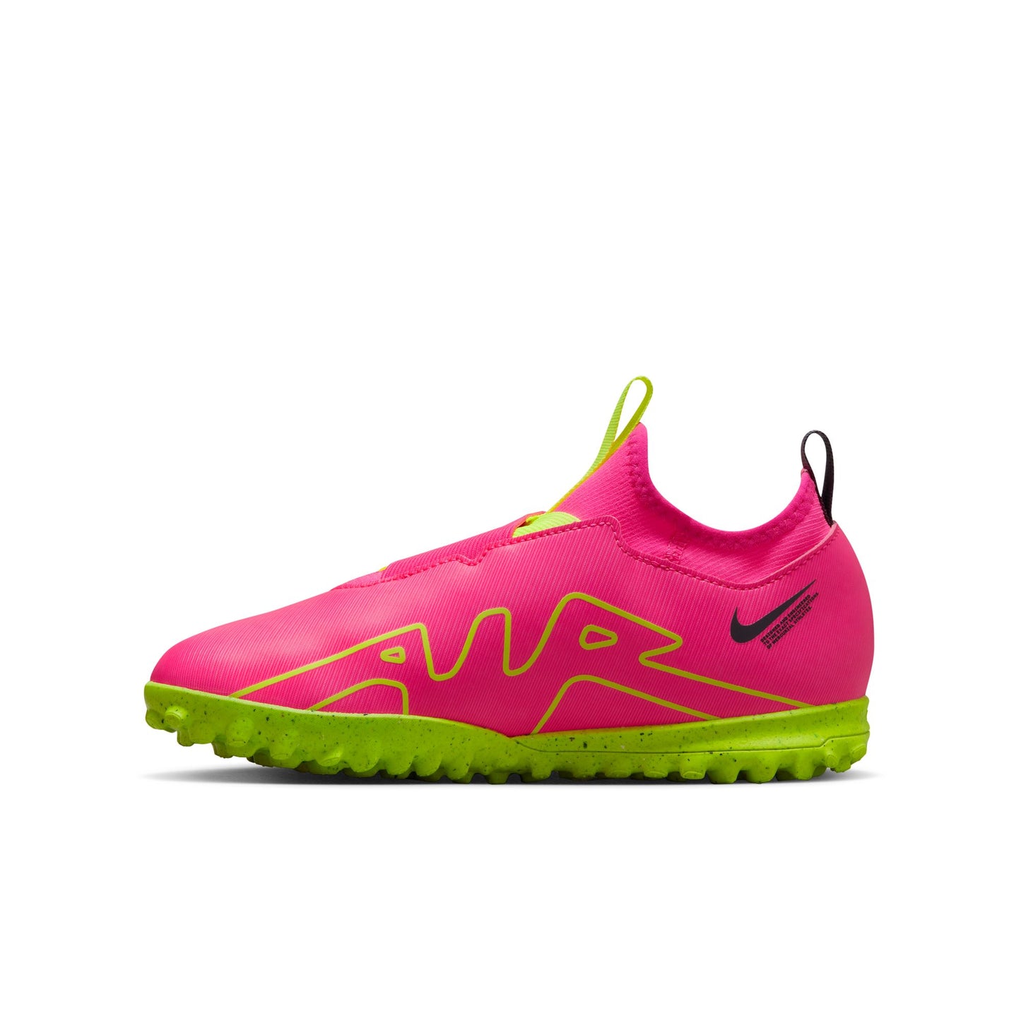 Nike Junior Zoom Vapor 15 Academy TF Turf Shoes - Pink Blast/Volt Gridiron