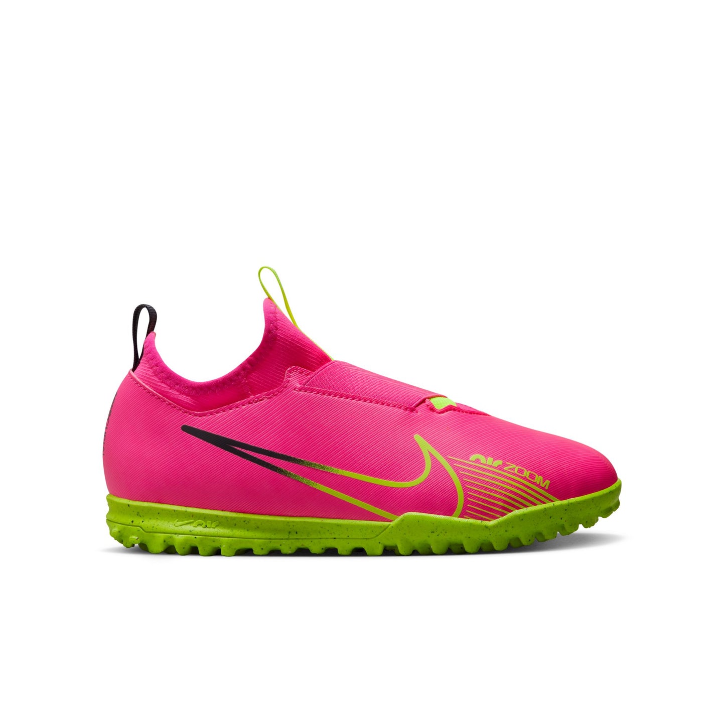 Nike Junior Zoom Vapor 15 Academy TF Turf Shoes - Pink Blast/Volt Gridiron