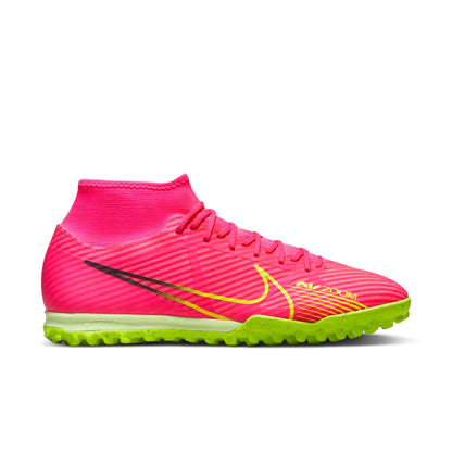 Nike Zoom Mercurial Superfly 9 Academy TF Turf Soccer Shoes - PinkBlast/Volt/Grey