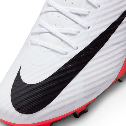 Nike Air Zoom Mercurial Vapor 15 Academy FG/MG Soccer Cleat - White/Bright Crimson/Black