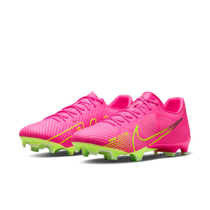 Nike Zoom Mercurial Vapor 15 Academy FG/MG Firm Ground Soccer Cleat - Pink/Yellow/Dark Grey