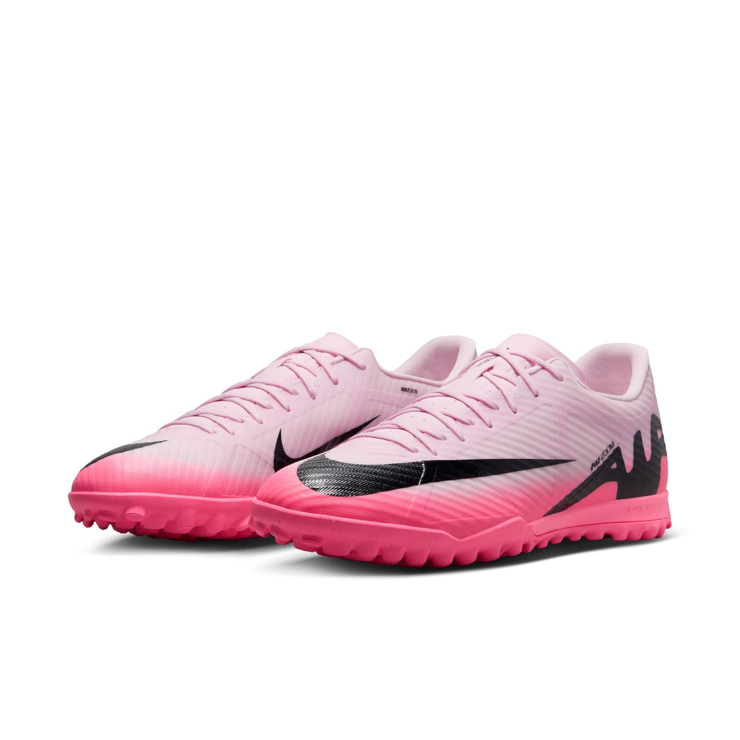 Nike Air Zoom Mercurial Vapor 15 Academy TF Turf Soccer Shoe - Pink Foam/ Black Rose Mousse