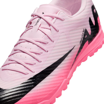 Nike Air Zoom Mercurial Vapor 15 Academy TF Turf Soccer Shoe - Pink Foam/ Black Rose Mousse