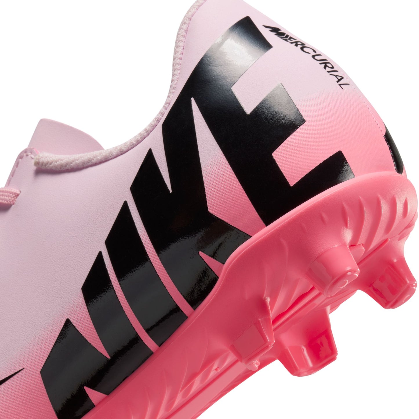 Nike Junior. Mercurial Vapor 15 Club Firm Ground/MultiGround Soccer Cleats- Pink Foam/Black