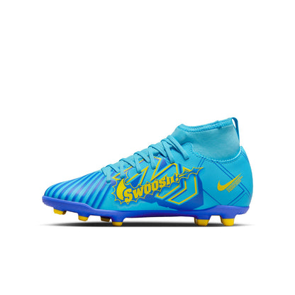 Nike Jr. Mercurial Superfly 9 Club KM FG/MG - BALTIC BLUE/WHITE