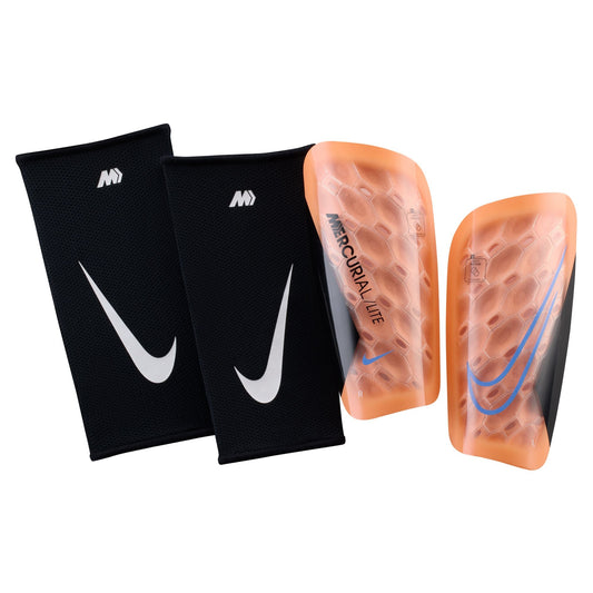 Nike Mercurial Lite Shinguards- Orange Pulse/ Black Royal Pulse