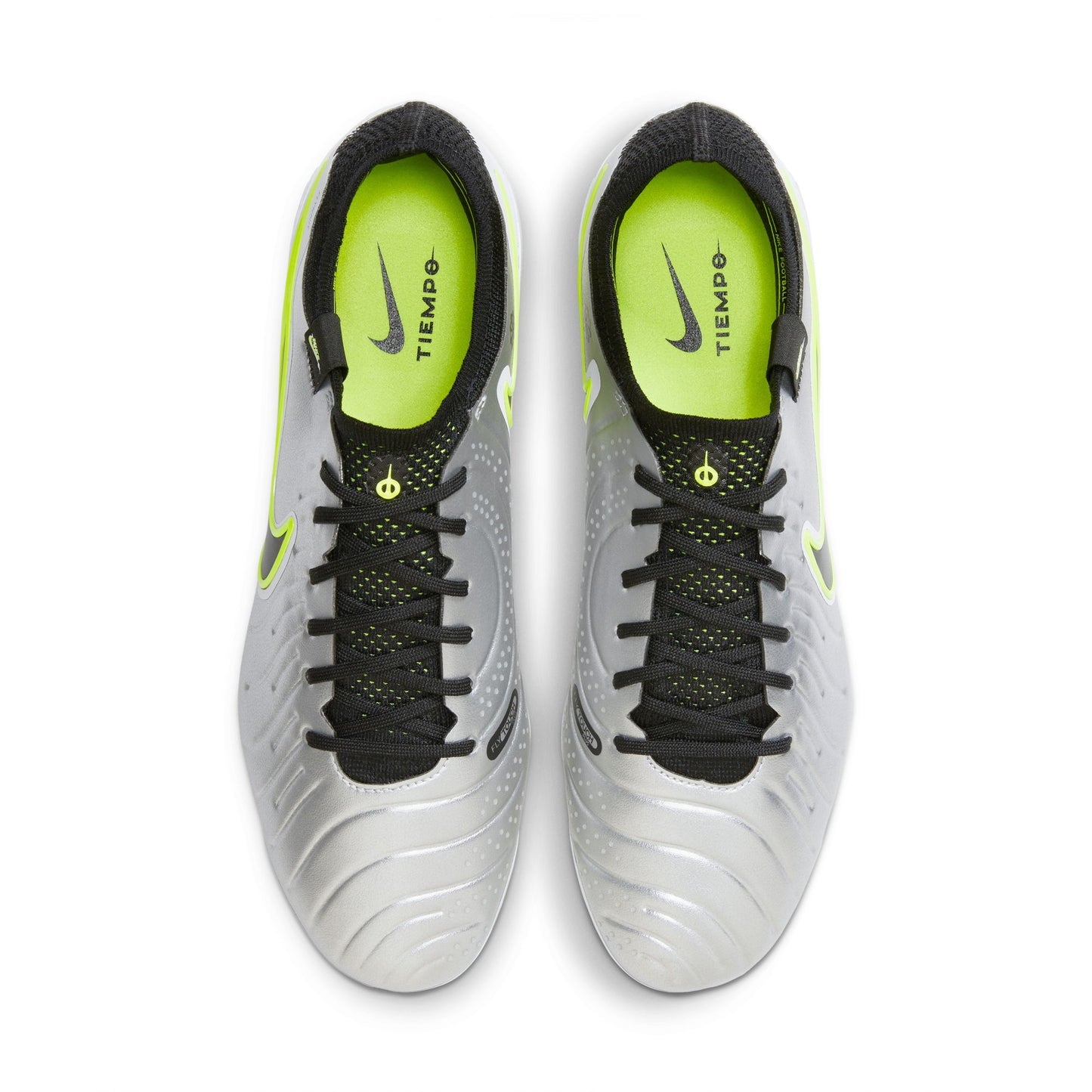 Nike Tiempo Legend 10 Elite FG Firm Ground Soccer Cleats - Metallic Silver/ Black Volt