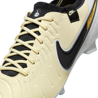 Nike Tiempo Legend 10 Elite FG Firm Ground Soccer Cleat - Lemonade/ Black- Metallic Gold