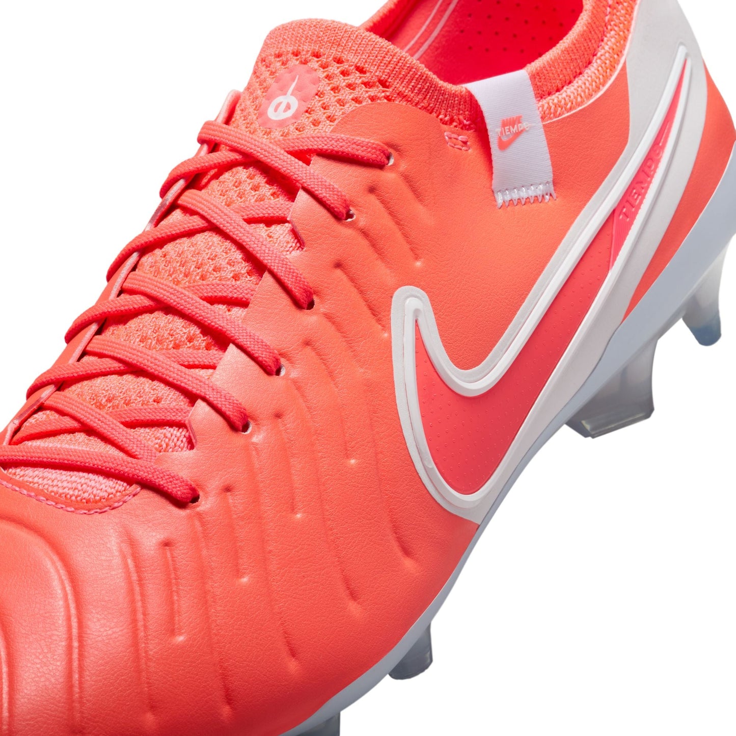 Nike Tiempo Legend 10 Elite FG Firm Ground Soccer Cleats - Hot Lava/ White