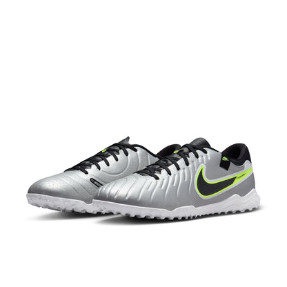 Nike Tiempo Legend 10 Academy TF Artificial Turf Soccer Shoe - Metallic Siver/ Black Volt