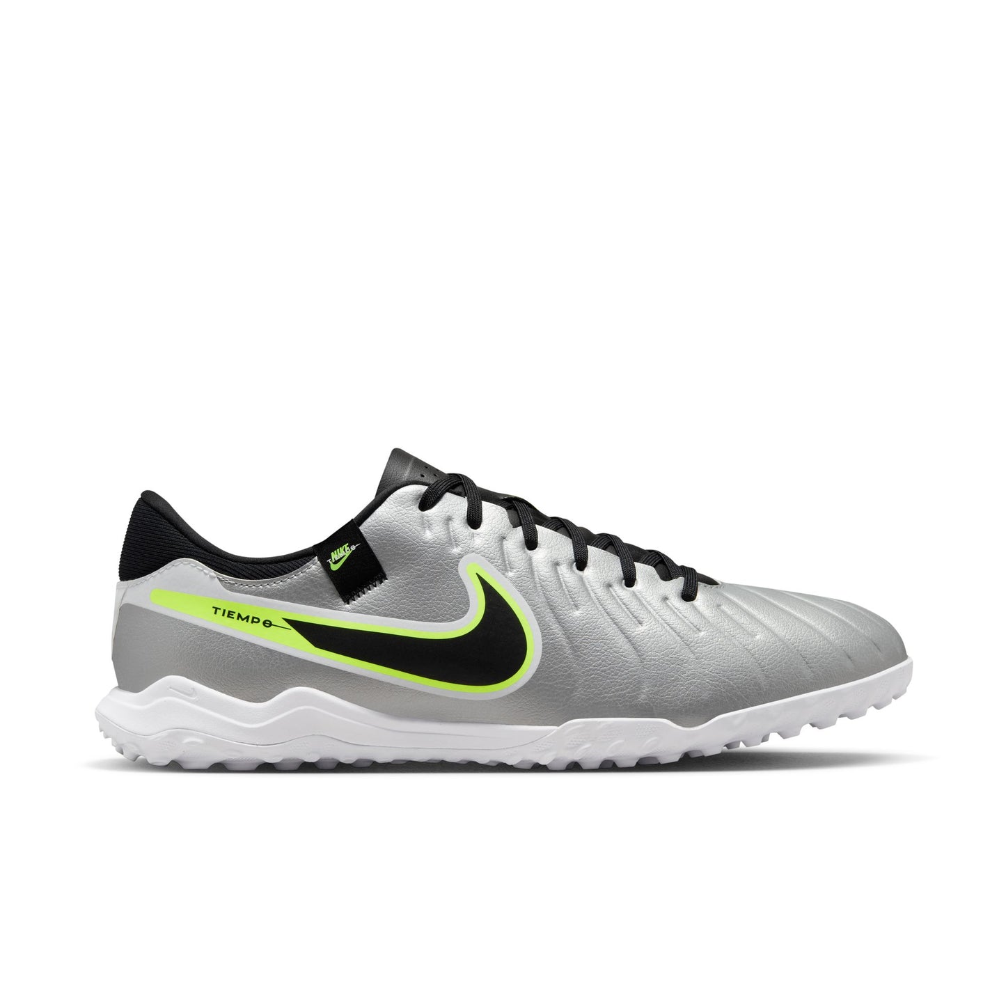 Nike Tiempo Legend 10 Academy TF Artificial Turf Soccer Shoe - Metallic Siver/ Black Volt