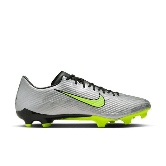 Nike Air Zoom Mercurial Vapor 15 Academy XXV FG Firm Ground Soccer Shoe - Metallic Silver/ Volt- Black