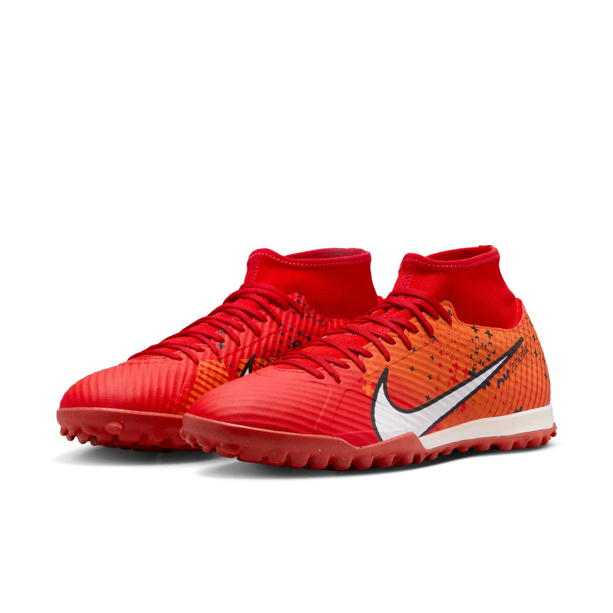 Nike Zoom Mercurial Superfly 9 Dream Speed Academy TF Turf Soccer Cleat - Light Crimson/Pale Ivory/Bright Mandarin/Black