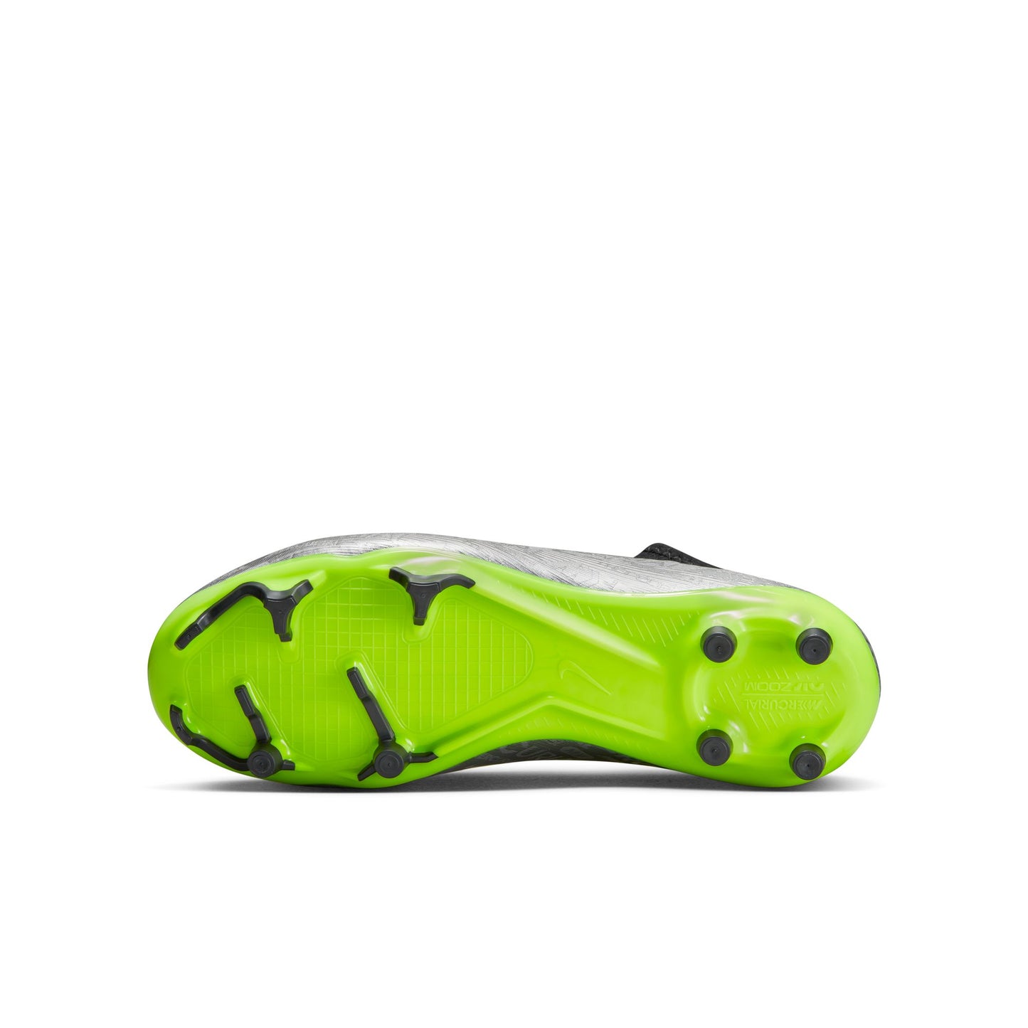 Nike Junior Zoom Vapor 15 Academy FG/MG Soccer Cleat-  Metallic Silver/ Volt-Black