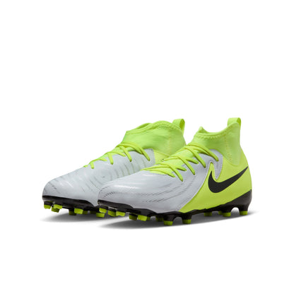 Nike Junior Phantom Luna II Academy FG/MG Soccer Cleat - Metallic Silver/Black-Volt