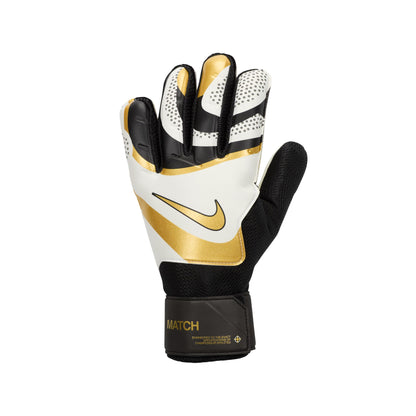 Nike Match Soccer Goalkeeper Gloves - Black/White/Metallic Gold Coin