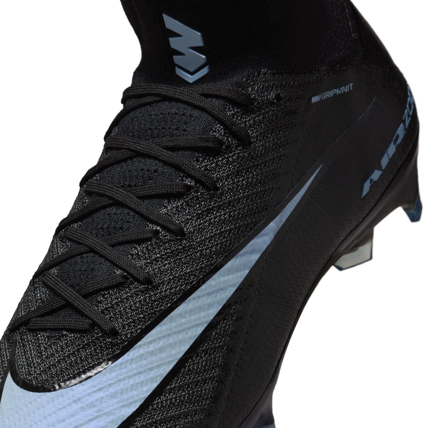 Nike Air Zoom Mercurial Superfly 10 Elite FG Firm Ground Soccer Cleat -Black/Ice Blue