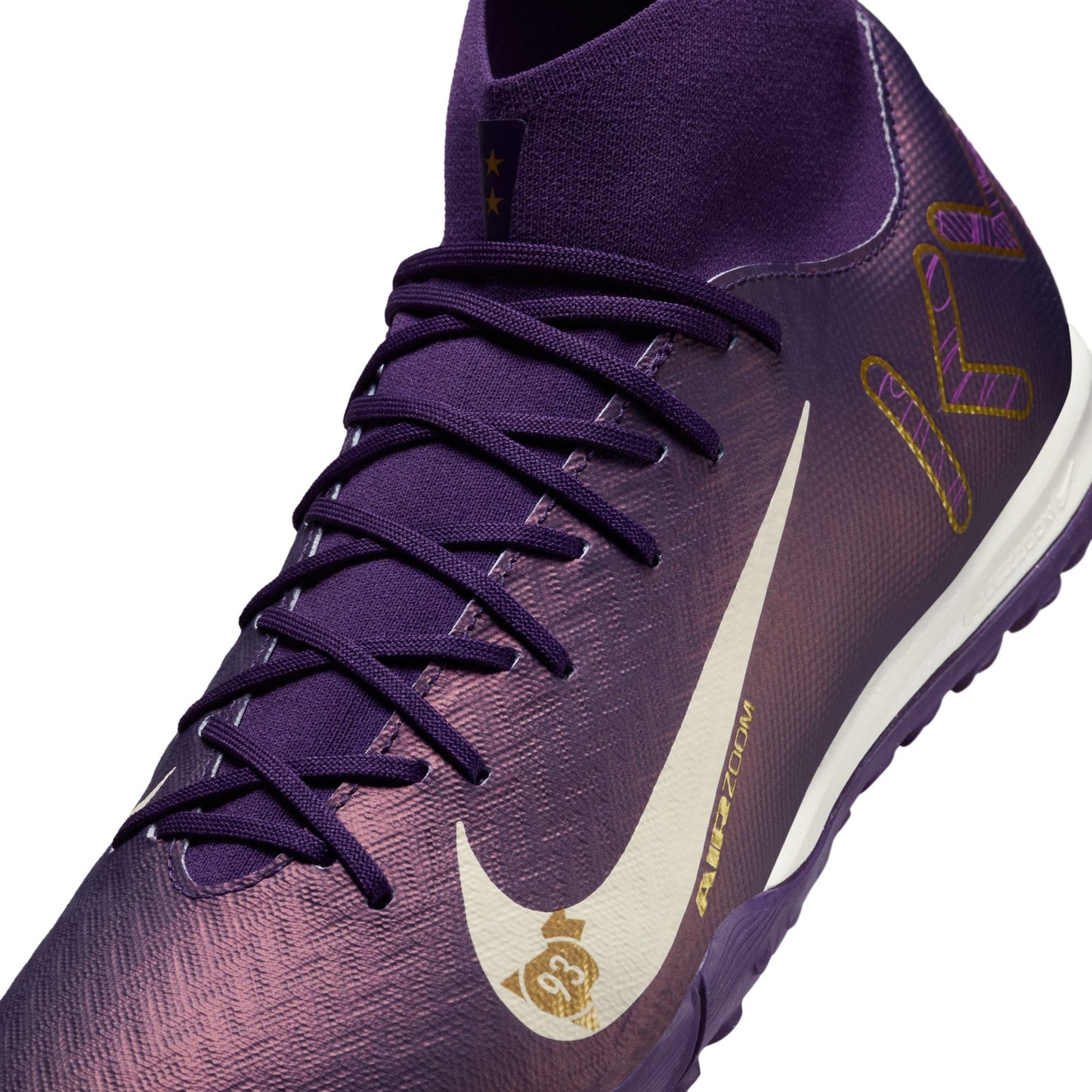 Nike Air Zoom Mercurial Superfly 10 Academy KM TF Turf Soccer Shoes - Grand Purple/ Pale Ivory