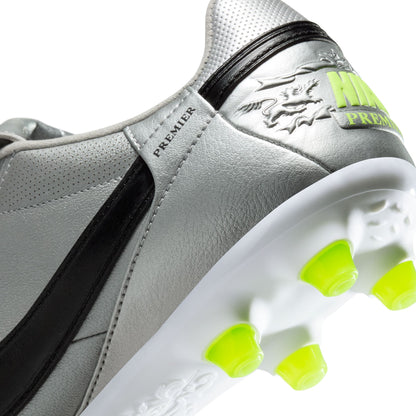 Nike Premier III FG Firm Ground Soccer Cleat - Metallic Silver/ Black Volt